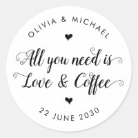 Rustic All You Need is Love Coffee Wedding Favour