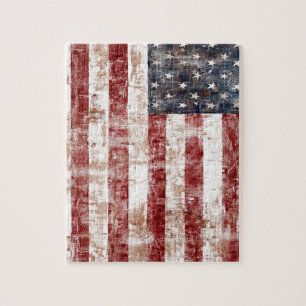 Rustic American Flag Jigsaw Puzzle