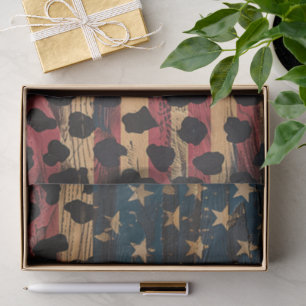 Rustic American Flag Leopard Print (4) Tissue Paper