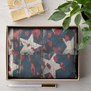 Rustic American Flag Leopard Print (5) Tissue Paper