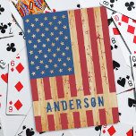 Rustic American Flag Personalized Wood Patriotic Playing Cards<br><div class="desc">USA American Flag playing cards - American flag ,  stars and stripes in a distressed red white blue design on wood. 
Personalize with Name . 
COPYRIGHT © 2021 Judy Burrows,  Black Dog Art - All Rights Reserved. Rustic American Flag Personalized Wood Patriotic Playing Cards</div>