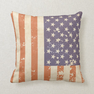 Rustic American Flag Pillow