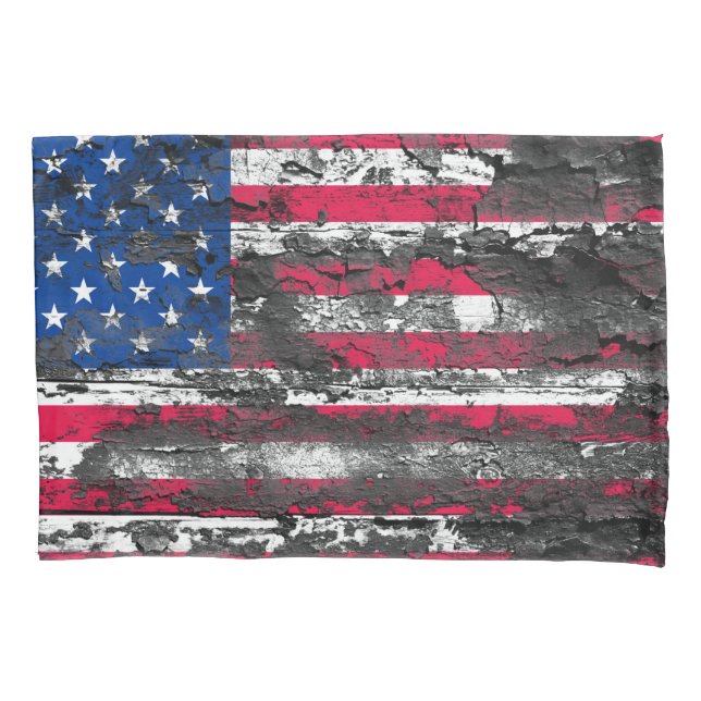 Rustic American Flag Pillowcase (Front)