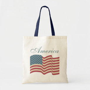 Rustic American Flag Tote Bag