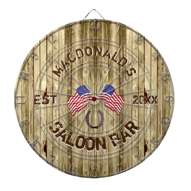 Rustic American saloon bar Dartboard (Front)