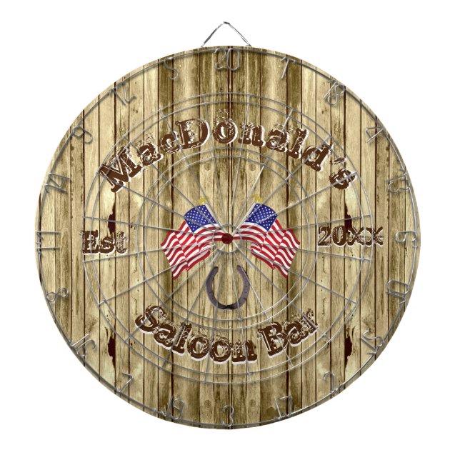 Rustic American western saloon bar Dartboard (Front)