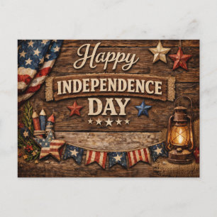 Rustic Americana Independence Day Holiday Postcard