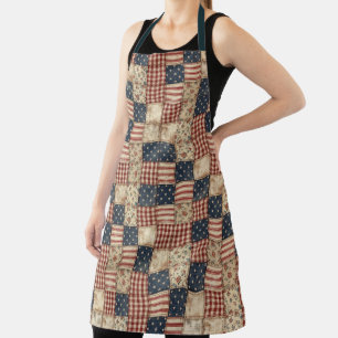 Rustic Americana Patchwork Style Apron