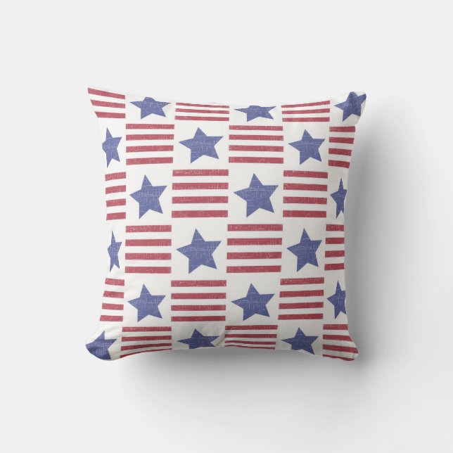 Rustic Americana Throw Pillow (Front)