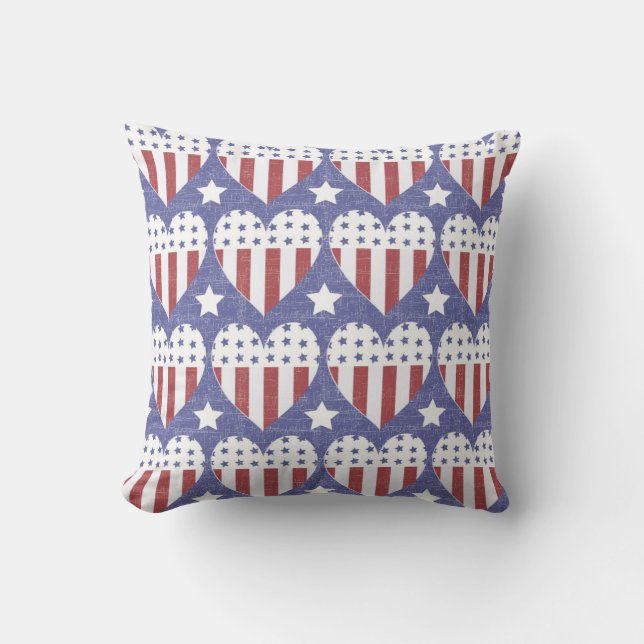 Rustic Americana Throw Pillow (Front)