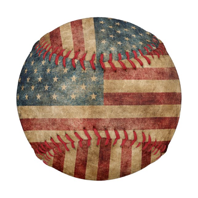 rustic americana,usa flag,grunge,vintage,tradition baseball (Front)