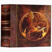 Rustic Ancient Tome Faux Brown Leather Dragon