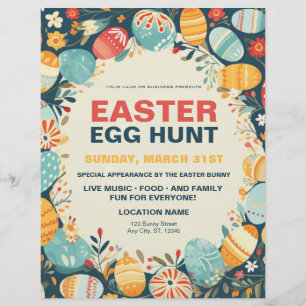 Rustic and Colourful Easter Egg Hunt Flyer