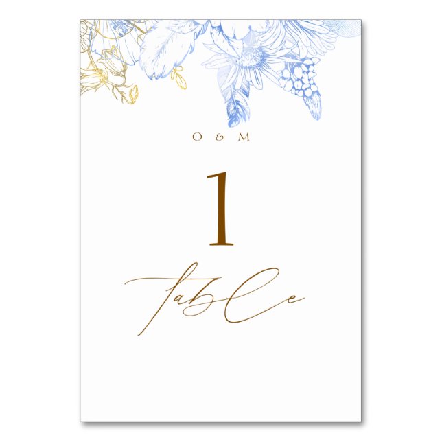 Rustic and elegant Florals Rose Gold Wedding Table Number (Front)