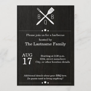 Rustic and Modern BBQ Invitations