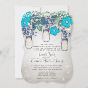 Rustic and Romantic Mason Jar Under the Stars Invitation