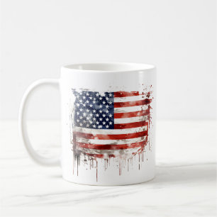 Rustic and weathered American flag Coffee Mug