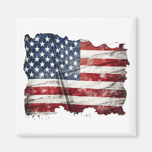 Rustic and weathered American flag Magnet