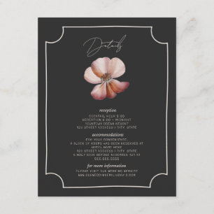 Rustic Anemone Hand Drawn Border Wedding Details Enclosure Card