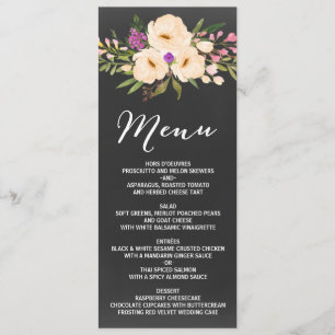 Rustic Anemones Chalkboard Menu
