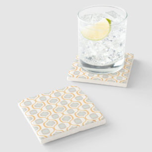 Rustic Angles: Farmhouse Geometric Shades Stone Coaster