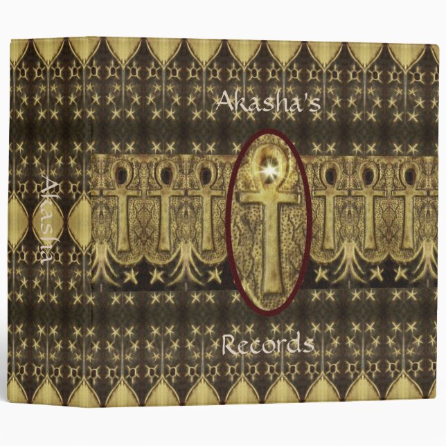 Rustic Ankh Key of Life Book of Shadows Binder (Front/Spine)