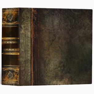 Rustic Antique Ancient Tome Faux Brown Leather Binder