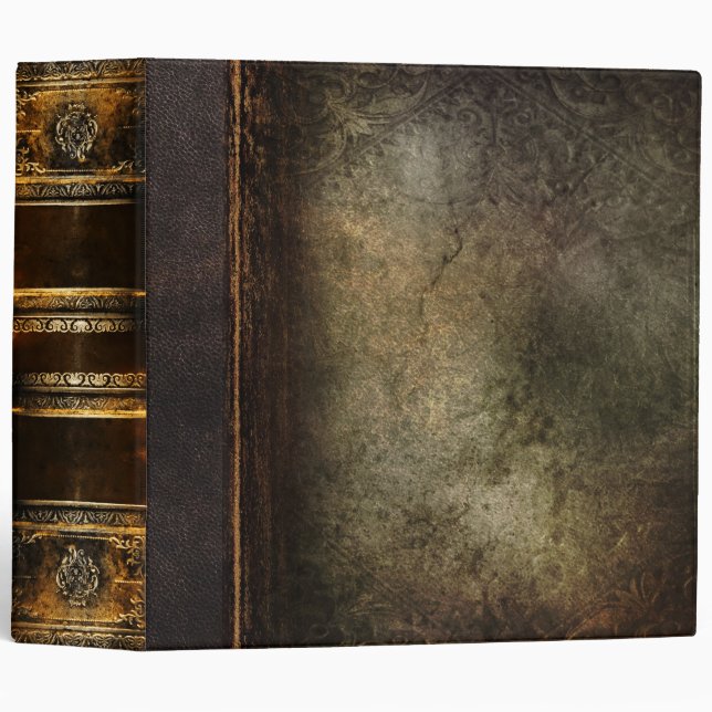 Rustic Antique Ancient Tome Faux Leather Binder (Front/Spine)