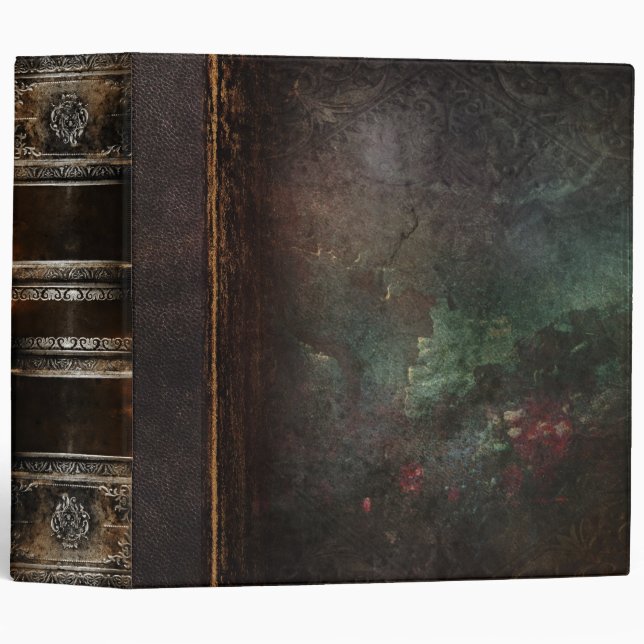 Rustic Antique Ancient Tome Faux Leather Binder (Front/Spine)