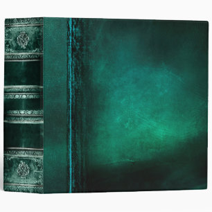 Rustic Antique Ancient Tome Faux Teal Binder