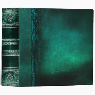 Rustic Antique Ancient Tome Faux Teal Leather Binder