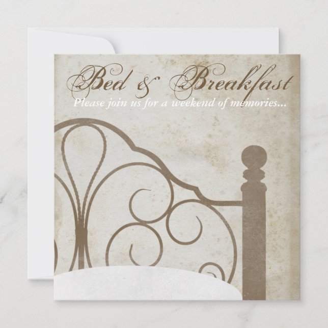 Rustic Antique Bed and Breakfast Invitations (Front)