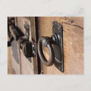 Rustic Antique Door Pull and Latch Postcard