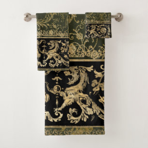 rustic, antique, gothique, doré bronze, pattern, v