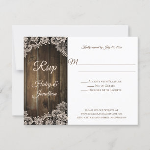 Rustic Antique Lace and Barn Wood RSVP