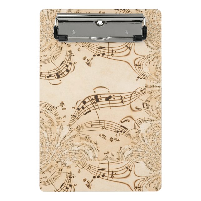 Rustic Antique Musical Notes Mini Clipboard (Front)