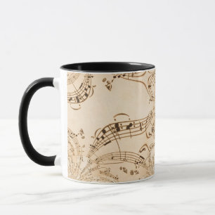 Rustic Antique Musical Notes Mug