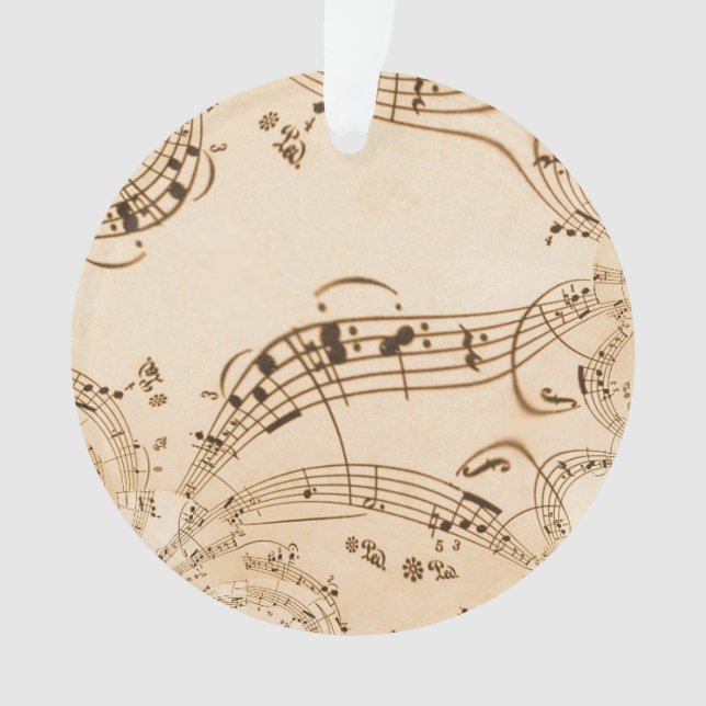 Rustic Antique Musical Notes Ornament (Front)