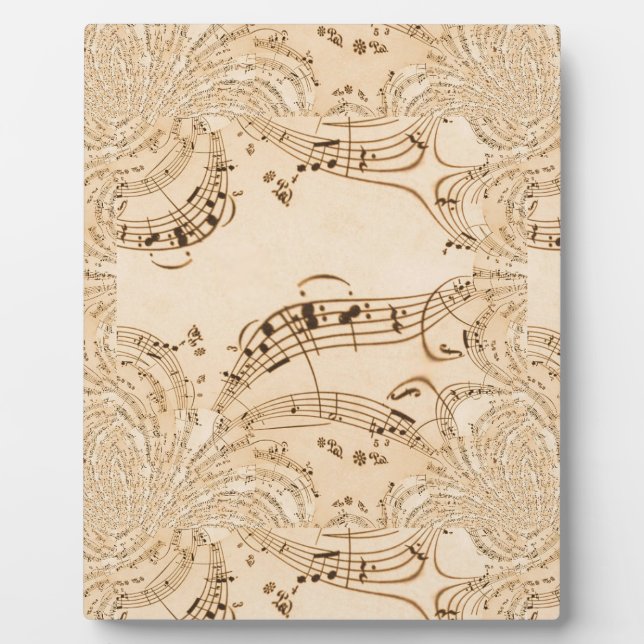 Rustic Antique Musical Notes Plaque (Front)