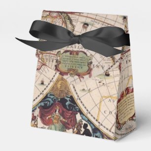 Rustic Antique Vintage Old World Map IV Favor Box