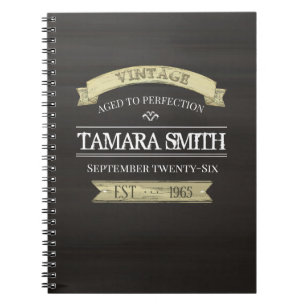 Rustic Antiqued Vintage Birthday Notebook