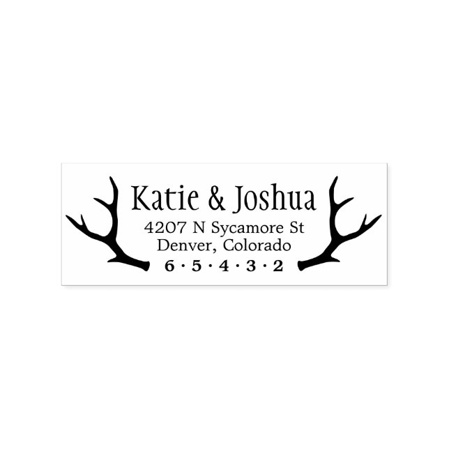 Rustic Antler Custom Return Address Stamp (Imprint)