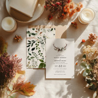 Rustic Antler Floral Wedding Boho Woodland Barn