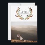 Rustic Antler Modern Merry Christmas Holiday Card<br><div class="desc">Rustic Mountain Christmas</div>