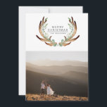 Rustic Antler Modern Merry Christmas Holiday Card<br><div class="desc">Rustic Mountain Christmas</div>
