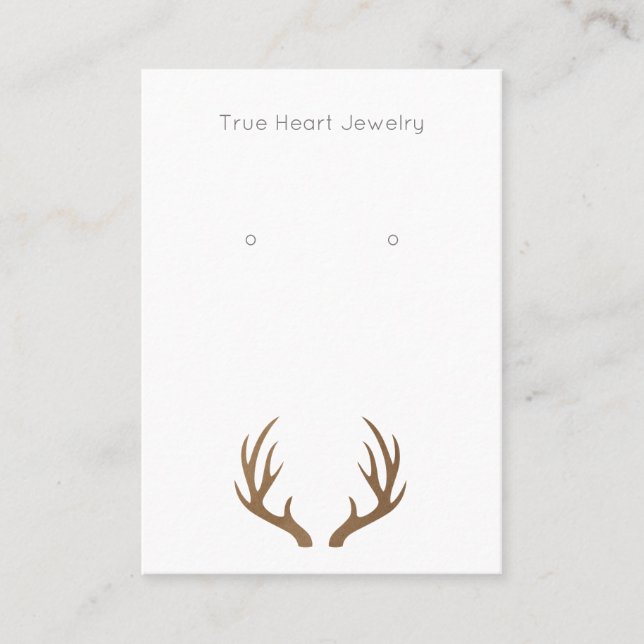 Rustic Antler Simple Earring Display Card (Front)