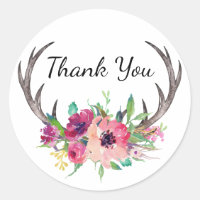 Rustic Antlers Boho Floral Allure