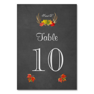 Rustic Antlers Fall Boho Mariage Numéro de table