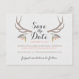 Rustic Antlers Save the Date