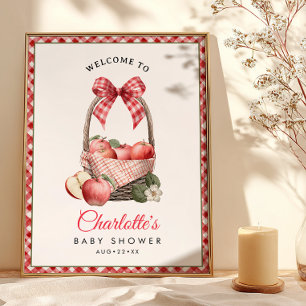 Rustic Apple Baby Shower Welcome Sign Poster